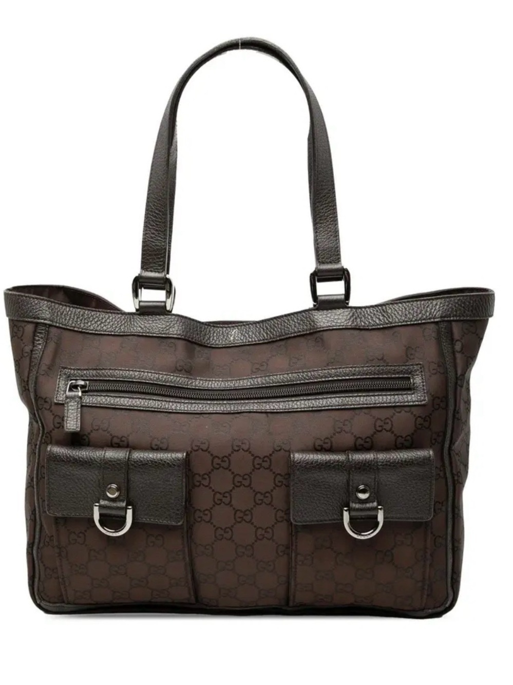 GUCCI GG Nylon Abbey D Ring Pocket Tote w/COA
